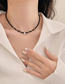 Fashion B Black Crystal Beaded Heart Necklace