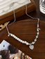 Fashion Main Image Alloy Pearl Beaded Heart Stitching Necklace