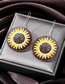 Fashion Brown Color Sunflower Acrylic Sunflower Round Earrings Earrings