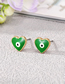 Fashion Green Alloy Drip Eye Love Stud Earrings
