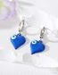 Fashion Light Blue Heart Alloy Drip Oil Eyes Love Earrings Earrings