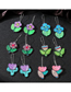 Fashion Colored Flowers Acrylic Flower Hoop Earrings