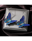 Fashion Dark Blue Butterfly Acrylic Sheet Painted Butterfly Earring Earrings