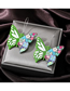 Fashion Green Butterfly Acrylic Sheet Painted Butterfly Earring Earrings