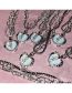 Fashion White+pink Alloy Diamond Heart Necklace