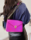 Fashion Pink Pu Snake Pattern Flip Mesengers Bag