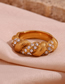 Fashion Gold Gold Plated Diamond Wrap Ring In Titanium Steel