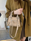 Fashion Apricot Pu Rivet Large Capacity Messenger Bag
