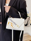 Fashion Black Pu Contrasting Embroidered Flap Messenger Bag