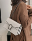 Fashion White Pu Snake Pattern Flap Crossbody Bag