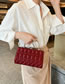 Fashion Red Pu Fold Square Messenger Bag