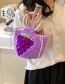 Fashion Purple Polyester Wool Woven Embroidered Handbag