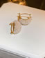 Fashion Earrings - Gold Alloy Pearl U-shaped Earrings