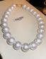 Fashion Necklace - White Pearl Beaded Necklace