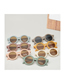 Fashion Powder Frame Tea Pc Round Large Frame Sunglasses