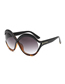 Fashion Top Black And Bottom Leopard Print Cutout Large Frame Crossover Sunglasses