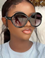 Fashion Upper Ash Lower Powder Frame Cutout Large Frame Crossover Sunglasses