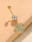 Fashion Gold Alloy Diamond-encrusted Love Eye Piercing Navel Nail