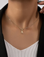 Fashion S Alloy Diamond Geometric Alphabet Necklace