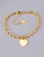 Fashion Gold Bracelet - Heart Titanium Steel Ball Chain Heart Bracelet