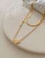 Fashion Gold Titanium Steel Letter Love Snake Bone Chain Double -layer Necklace