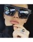 Fashion Leopard Tea Tablet Pc Square Frame Sunglasses