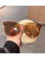 Fashion Transparent Tea And Tea Slices Pc Square Frame Sunglasses