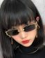 Fashion Silver Frame Gray Film Metal Double Beam Hanging Ring Small Box Sunglasses