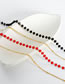 Fashion Red Glass Necklace- (34-39)+5cm Geometric Glass Bead Stitching Double -layer Necklace