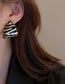 Fashion Black Alloy Pattern Triangular Earrings