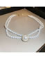 Fashion Necklace-white Pearl Beaded Double -layer Necklace