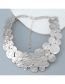 Fashion Silver Alloy Round Layered Necklace