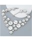 Fashion Silver Alloy Set Round Diamond Necklace
