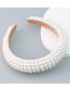 Fashion Beige Geometric Pearl Braid Wide-brimmed Headband