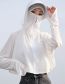 Fashion Grey Polyester Ice Silk Hooded Sun Jacket