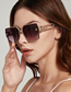 Fashion Orange Frame Gradually Gray Film Large Square Frame Sunglasses With Metal Letters Cutout Temples