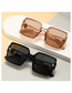 Fashion Orange Frame Gradually Gray Film Large Square Frame Sunglasses With Metal Letters Cutout Temples