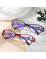 Fashion Purple Frame Presbyopic Glasses With Hollowed Out Pc Printed Temples