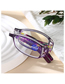 Fashion Red Frame Presbyopic Glasses With Hollowed Out Pc Printed Temples