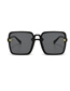 Fashion Gradient Gray Film With Blue Frame Pc Double Beam Square Large Frame Sunglasses