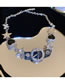 Fashion Necklace - Silver Geometric Diamond Butterfly Star Heart Belt Buckle Necklace