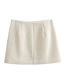 Fashion Beige Textured Button-up Skirt