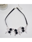 Fashion Black Alloy Rose Liquid Butterfly Necklace