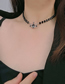 Fashion 2# Alloy Diamond Saturn Black Onyx Necklace