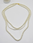 Fashion White Layered Pearl Beaded Necklace