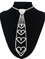 Fashion Silver Alloy Diamond Tie Necklace