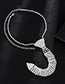 Fashion Silver J7303 Alloy Diamond Tie Necklace