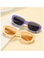 Fashion Jelly Blue Tea Chips Pc Square Large Frame Sunglasses
