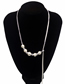 Fashion Silver Metal Brushed Ball Stitching Chain Pull Necklace