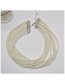 Fashion White Layered Rice Pearl Beaded Necklace